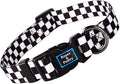 Roses&Poetry Dog Collar with Colourful Checkered Patterns, Adjustable Durable by RosesPoetry