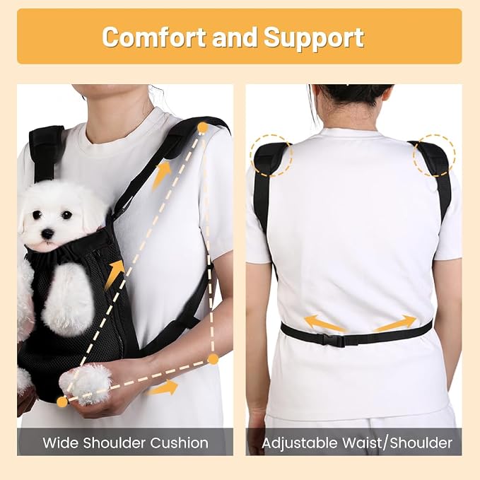 Inspack Dog Backpack Carrier/Cat Carrier, Adjustable Pet Front Carriers Travel - Image 8