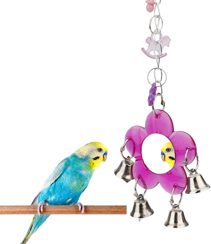 Hypeety Pet Bird Mirror with Bell Interactive Parrot Toy by Hypeety