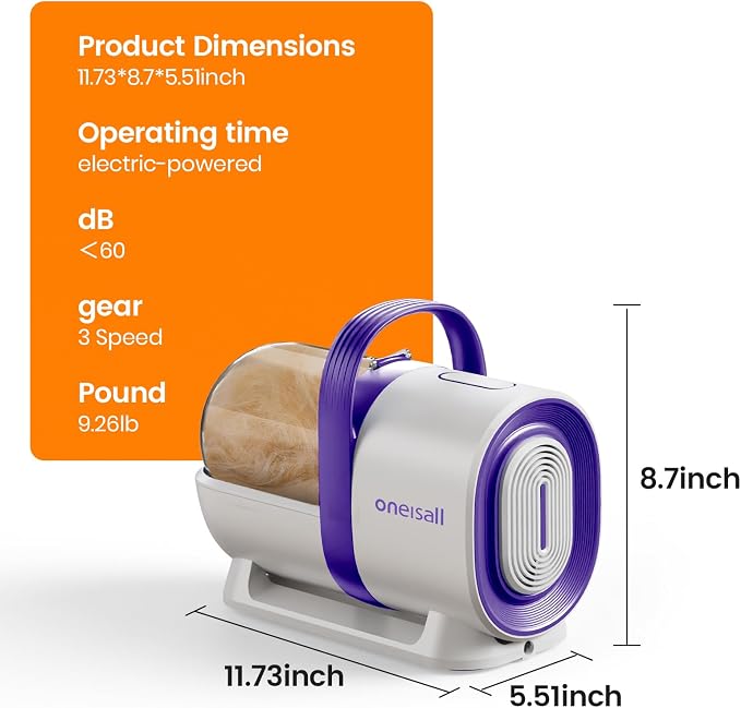 oneisall Dog Grooming Vacuum, Pet Grooming Vacuum - Image 8