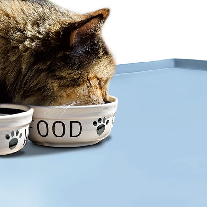 Dog Food Mat, Silicone Waterproof Food Tray, Non Slip Pet Bowl Mats Placemat - Image 6