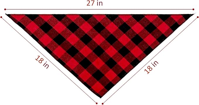 Ptzizi Funny Red Plaid Happy Birthday Mom Dog Printed Triangle Bandana - Image 7