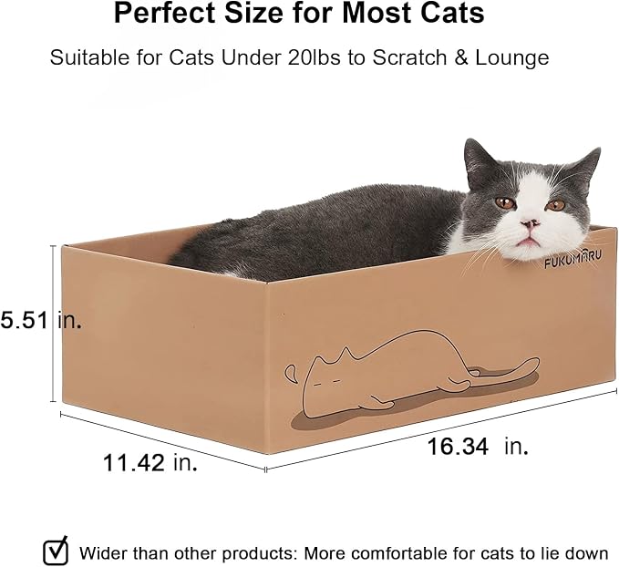 FUKUMARU 5 PCS Cat Scratching Boards, 11.4 Inch Width Ex-Large Cat Scratcher Box - Image 2