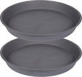2 Pack of 8 inch Plant Saucer Clear, Heavy Duty Plastic Plant Water Tray 8 inch by Bleuhome