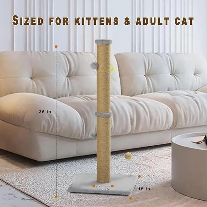 Tall Cat Scratching Post 36 inch Large Cat Scratch Post - Image 6