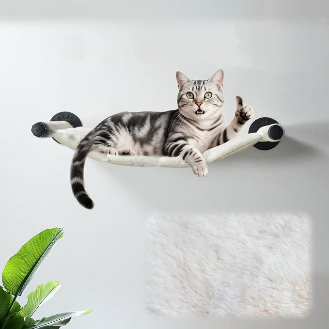 Cat Hammock Wall Mounted, 22.44 x 13.78 inch Wall Mounted Cat Shelves, Metal by XIFOWE