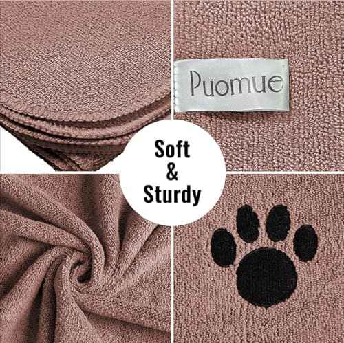 Puomue Microfiber Dog Towels for Drying Dogs, Super Absorbent and Soft