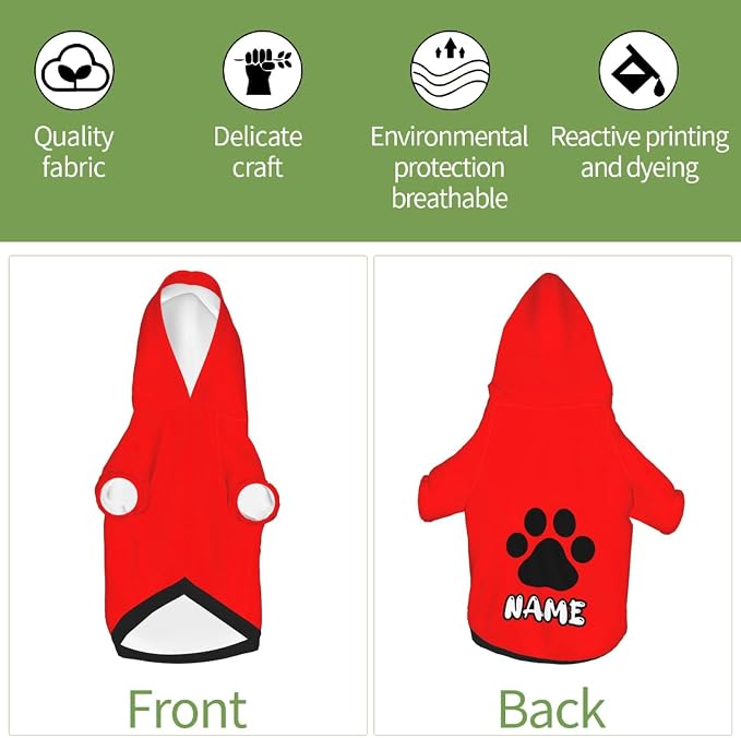 Custom Dog Hoodie Warm with Your Photo Text Logo Name Personalized Dog Clothes - Image 6