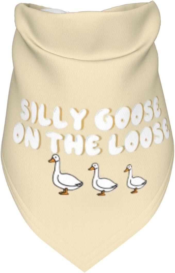 Silly Goose on The Loose Triangle Dog Bandana, Summer Bandana Funny Triangle - Image 3