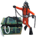 Live-Action Aquarium Ornament Creative Undersea Treasure Chest Diver Air by Eyech
