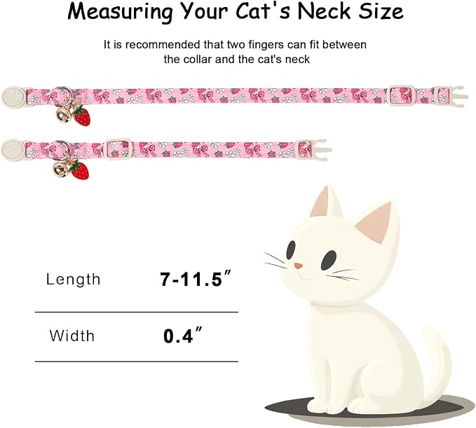 2 Pack Strawberry Cat Collars - Image 4