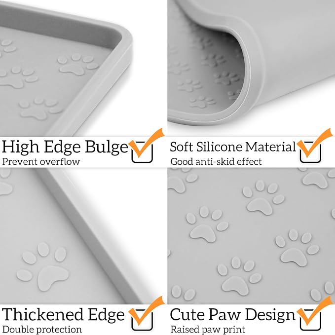 Ptlom Dog Food Mat Anti-Slip Bowl Mats - Image 7