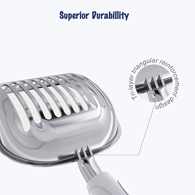 WePet Cat Litter Scoop, Aluminum Alloy Sifter, Kitty Metal Scooper, Deep Shovel - Image 3