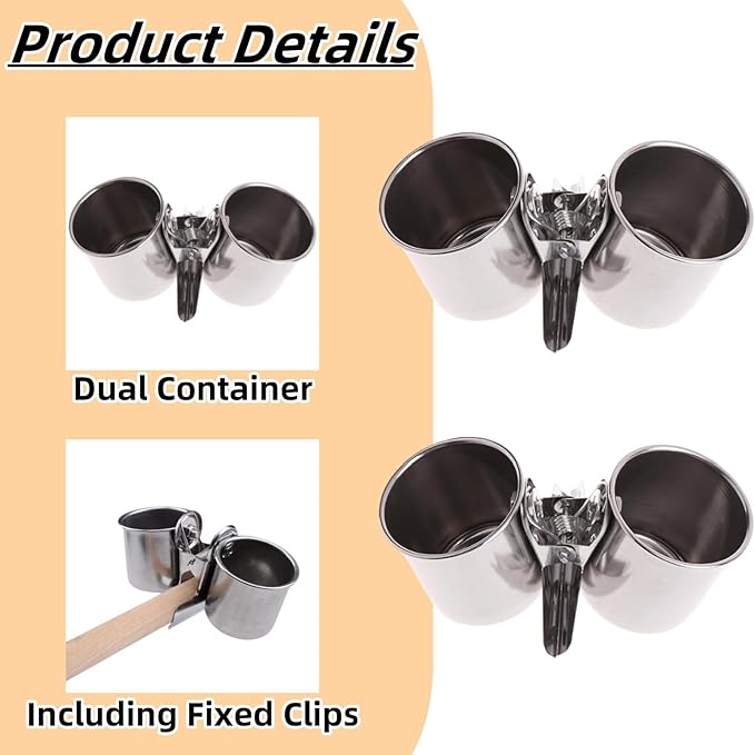 2 PCS Stainless Steel Bird Bowls - Image 3