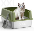 Enclosed Stainless Steel Cat Litter Box by CatLitterBox