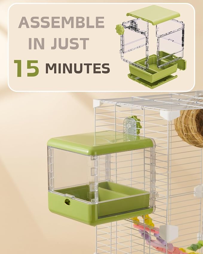 septillar Bird Feeder and Bath for Cage, Hanging Bird Bathtub Bath Shower Box - Image 6