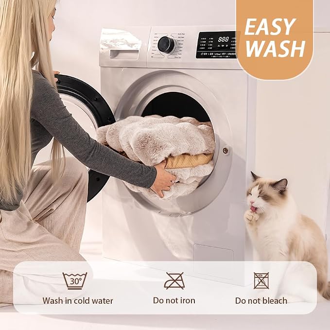 Self-Warming Cat Bed, Plush Faux Fur Pet Bed Mat - Image 8