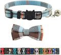 Cat Collar Breakaway with Bell and Bow Tie, Plaid Design Adjustable Safety by Ximipet