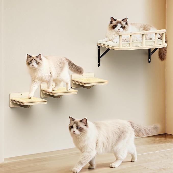 17" × 13" Large Cat Wall Shelves- Wall Climber Wooden Furniture Cat Shelf - Image 2