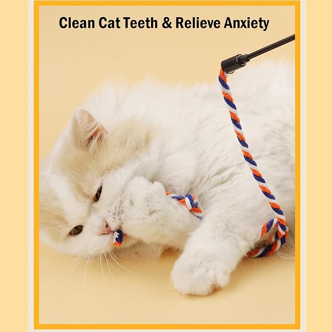KABASI 3PCS Cat String Wand Toys, Colorful Interactive Cats Teaser Wand - Image 7