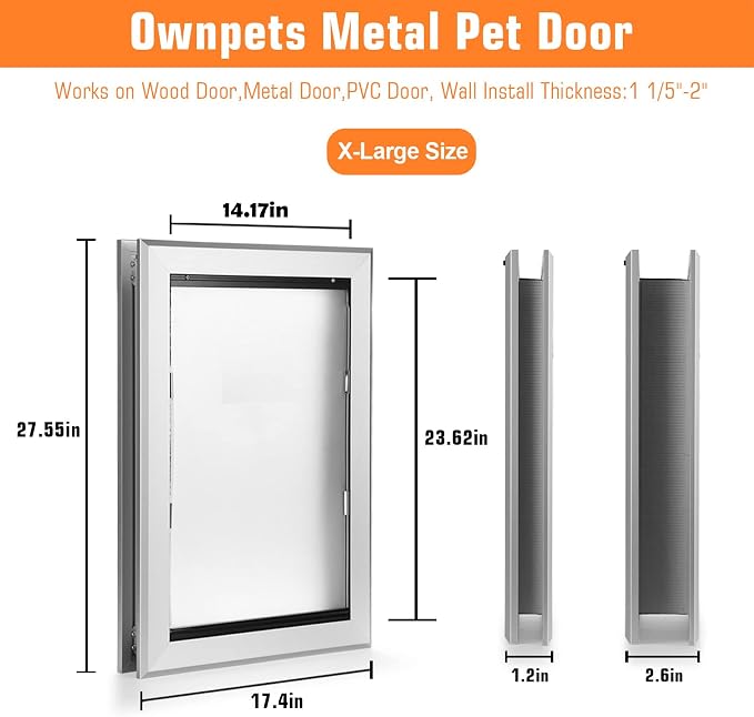 Ownpets Aluminum Extra Large Dog Door, Pet Door - Image 8