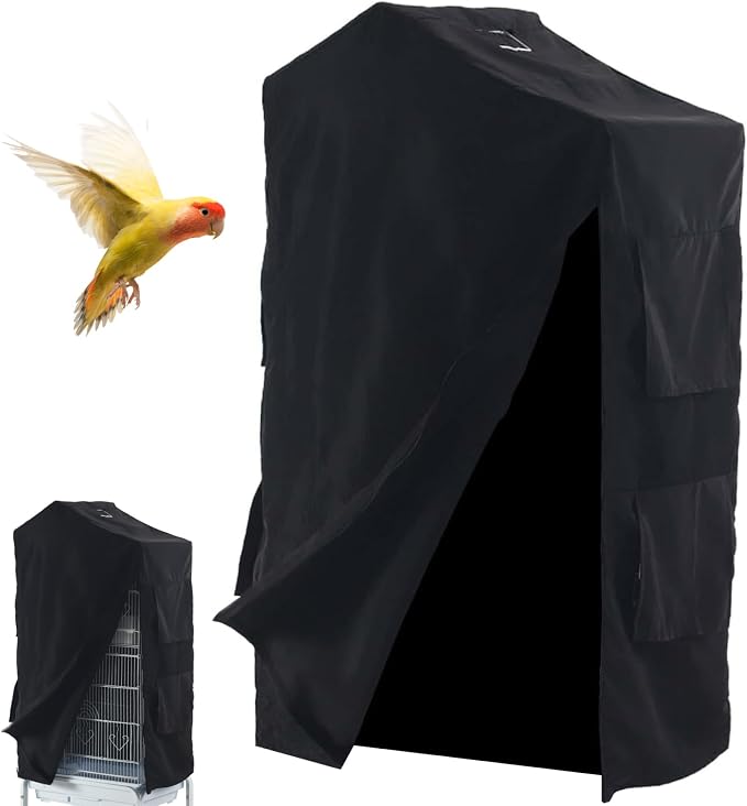 Bird Cage Cover Foldable Waterproof Black Bird Cage Cover Windproof Washable - Image 6