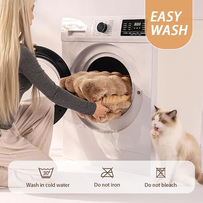 Self-Warming Cat Bed, Plush Faux Fur Pet Bed Mat - Image 8