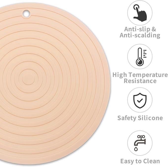 Fhiny 3PCS Silicone Pet Food Mat, 9.5" Round Waterproof Non-Slip Dog Cat Bowl - Image 2