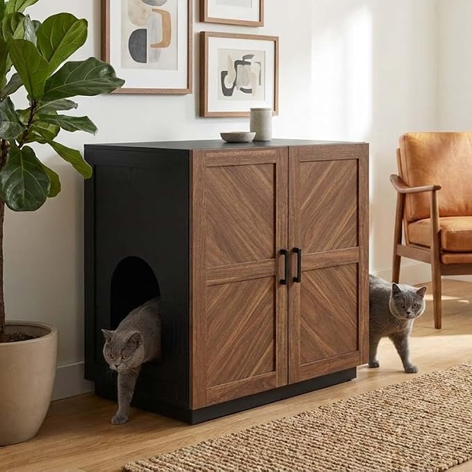 unipaws Cat Litter Box Enclosure Furniture by unipaws