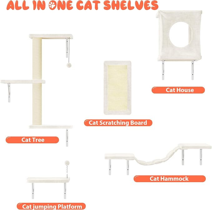 Wall Mounted Cat Furniture, Scratching Post, Indoor Safe & Stable Furniture - Image 4