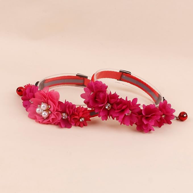 2 Pack Cat Collar Pink Floral - Image 3