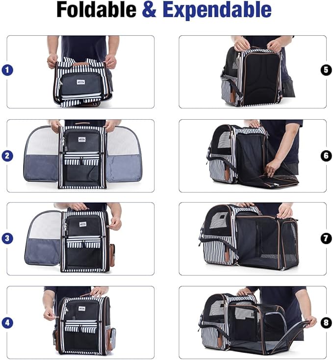 Lekebobor Extra Large Cat Backpack Carrier Expandable Pet Carrier Backpack - Image 7