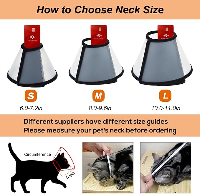 Vivifying Cat Cone, Adjustable Recovery Pet Cone, Lightweight Plastic - Image 4