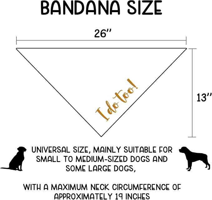 Engagement Gifts I do Too! Dog Bandana Pet Scarf Wedding Photo Prop Pet - Image 2