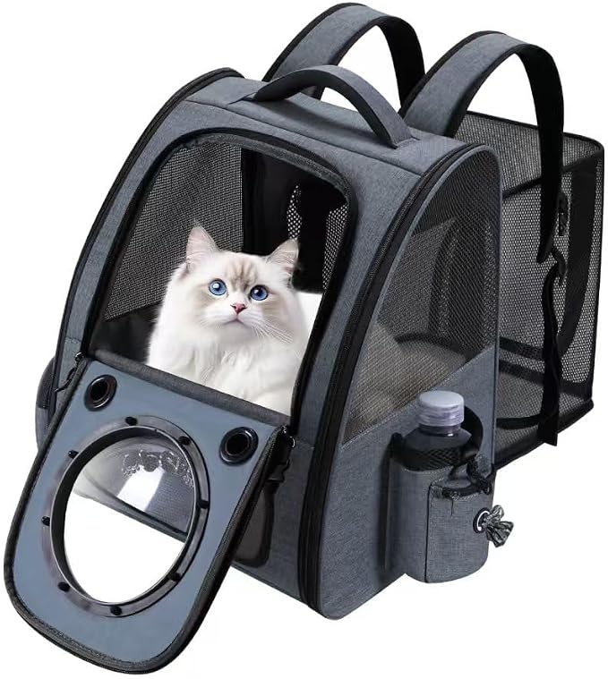 Bubble Cat Backpack Carrier, Expandable Cat Carrier Backpack, Breathable Pet by GROXKOX