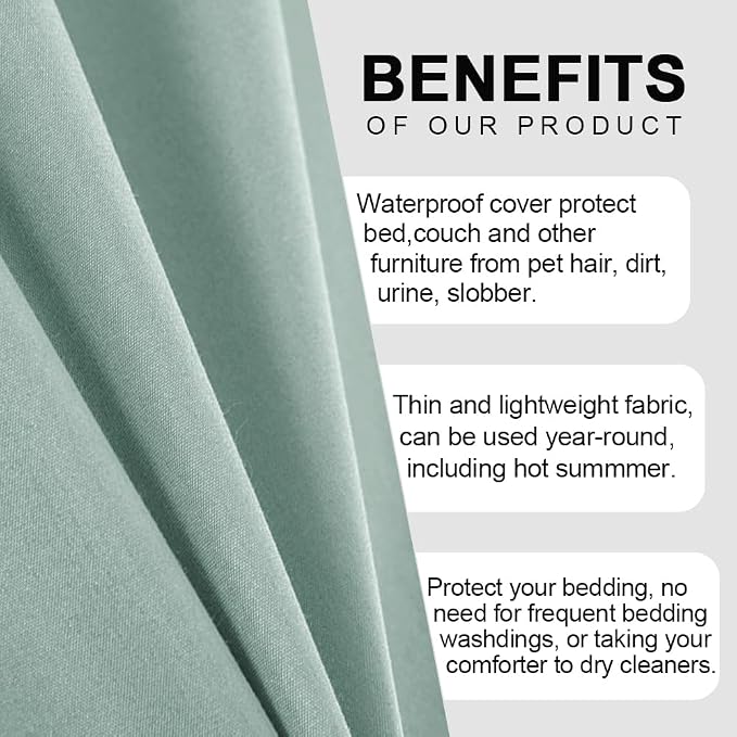 DUJUIKE Waterproof Bed Cover for Dog and Cats, Pet Hair Resistant Bed Sheet - Image 7