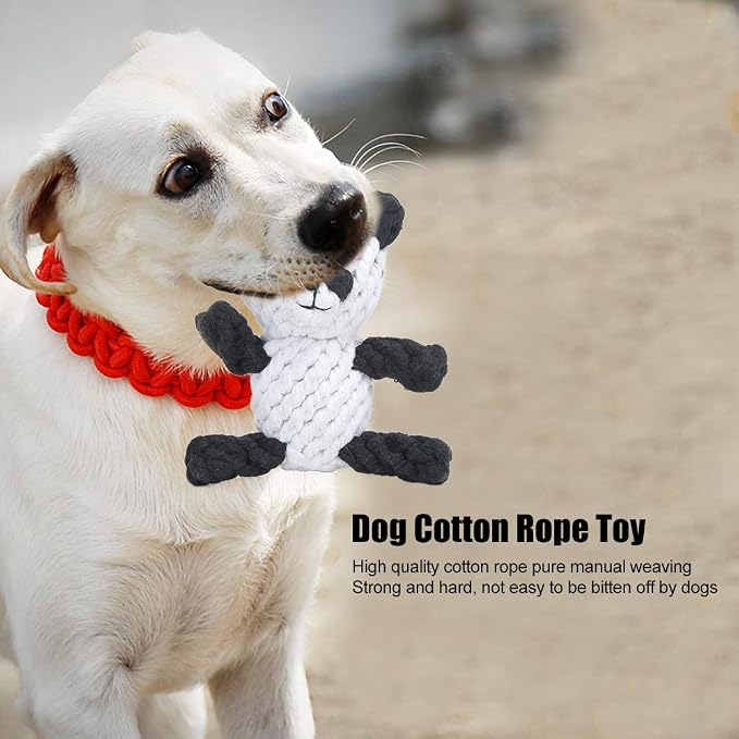 Pet Cotton Rope Biting Chewing Molar Toy, Cartoon Animal Shape & Pure Manual - Image 6