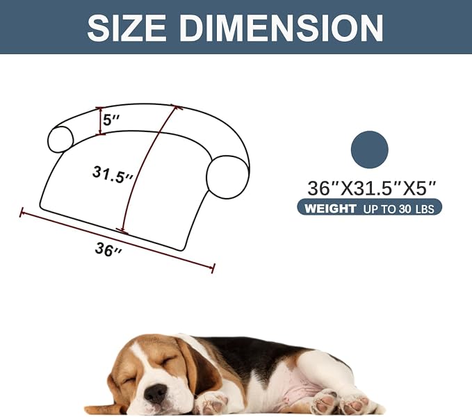 Tinaco Calming Dogs/Cats Bed Mats, Dog Pad Washable Removable Couch Cover - Image 2