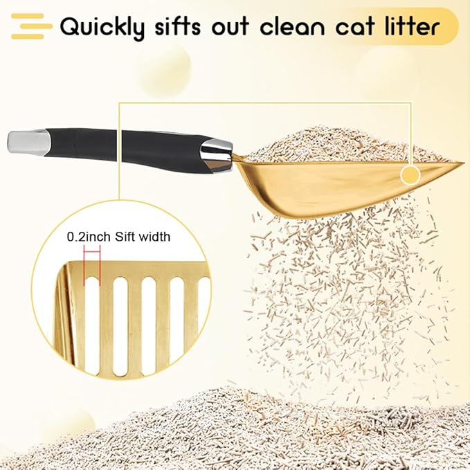 Stainless Steel Cat Litter Scoop, Metal Cat Litter Scoop, Kitty Metal Scooper - Image 4
