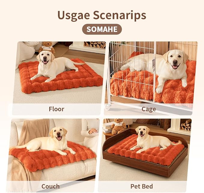 Self-Warming Dog Bed, Plush Faux Fur Mat - Image 8