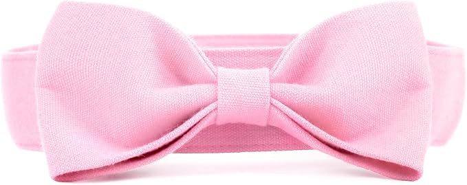 Segarty Dog Bowtie Collar for Neck Girths 12.6-18.1 inch, Adjustable Pink by Segarty