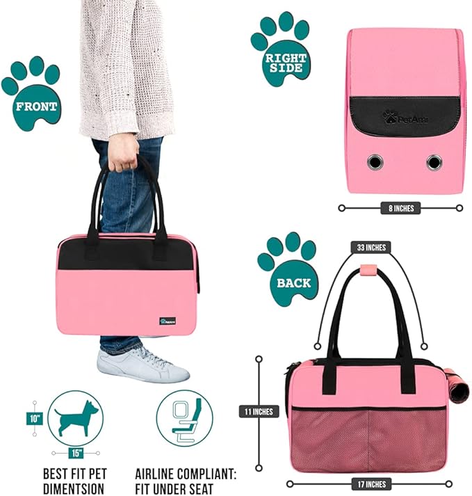 PetAmi Dog Purse Carrier for Small Dogs, Airline Approved Soft Sided Pet Carrier - Image 2