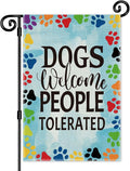 Dogs Welcome People Tolerated Garden Flag, Pet Lover Yard And Porch Flag by Unknown