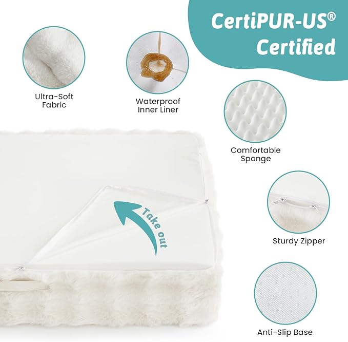 Orthopedic Dog Bed for Large Medium Size Dog, Soft and Warm Faux Fur Sofa for - Image 5