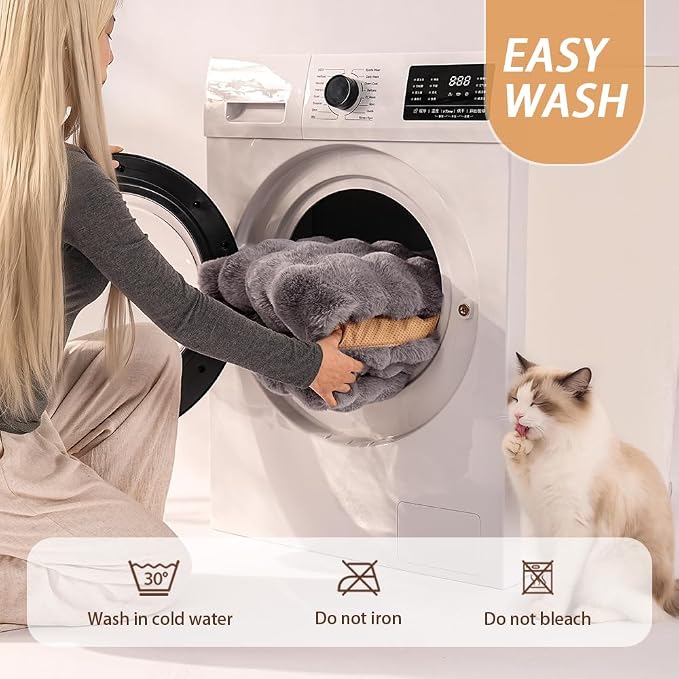 Self-Warming Cat Bed, Plush Faux Fur Pet Bed Mat - Image 8