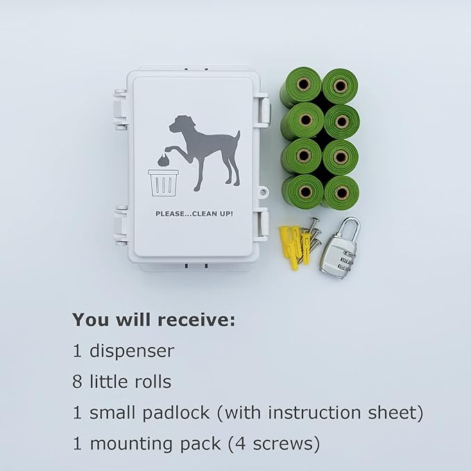 Dog Poop Bag Dispenser Wall Mounted Outdoor Pet Poop Bags Storage Container - Image 6