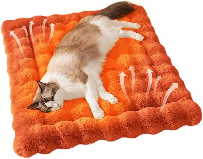 Self-Warming Cat Bed, Plush Faux Fur Pet Bed Mat by COZYHOMECHICSTYLE