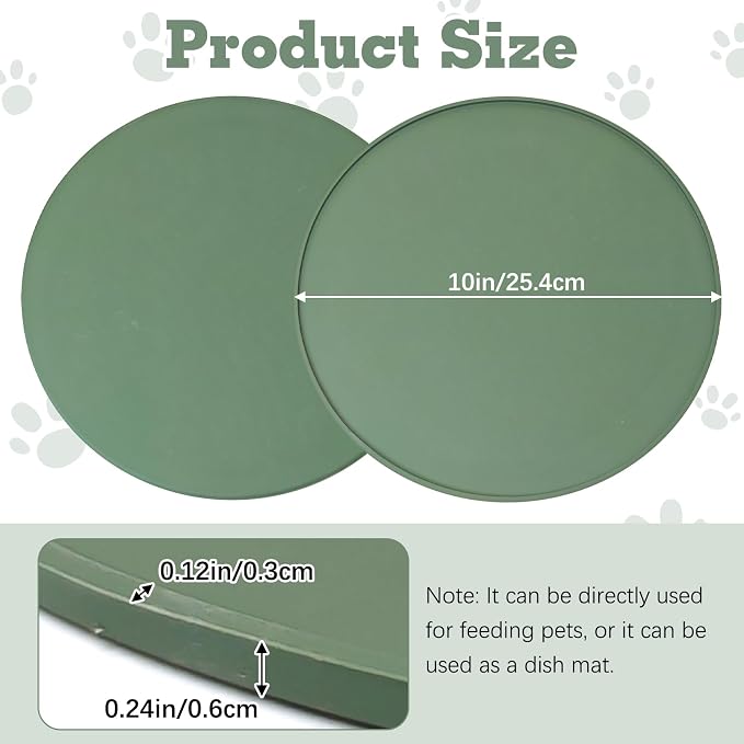 BNOSDM Silicone Cat Feeding Mat 2 Pack Dog Bowl Mats Pet Silicone Food Mat - Image 2