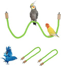 2 Pack Bird Rope Swing Chewing Toy, Hemp Perch Swing, Cage Standing Climbing by Dnoifne