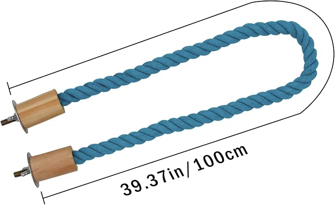 2 Pack Bird Rope Perch & Swing, Bird Cage Stand Pole Accessories, Climbing Toy - Image 6